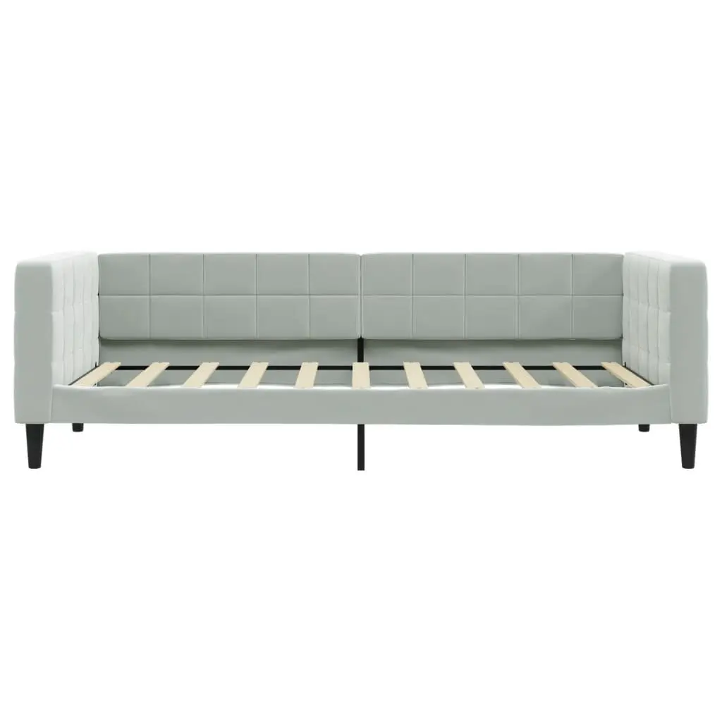Daybed with Trundle and Storage Drawers Grey 90x190 cm Wood and Metal Velvet