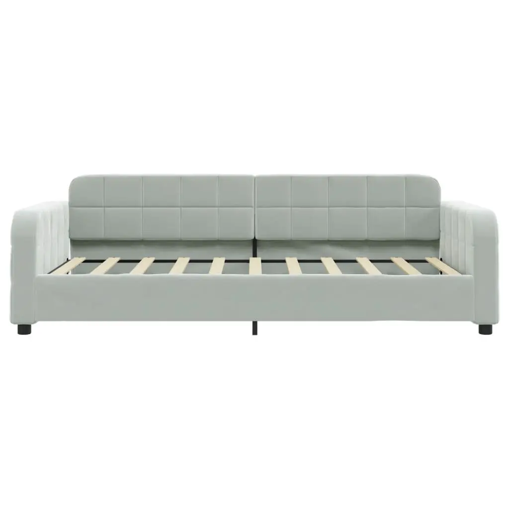 Daybed Sofa Bed Grey 90x190cm Velvet with Trundle and Storage Drawers