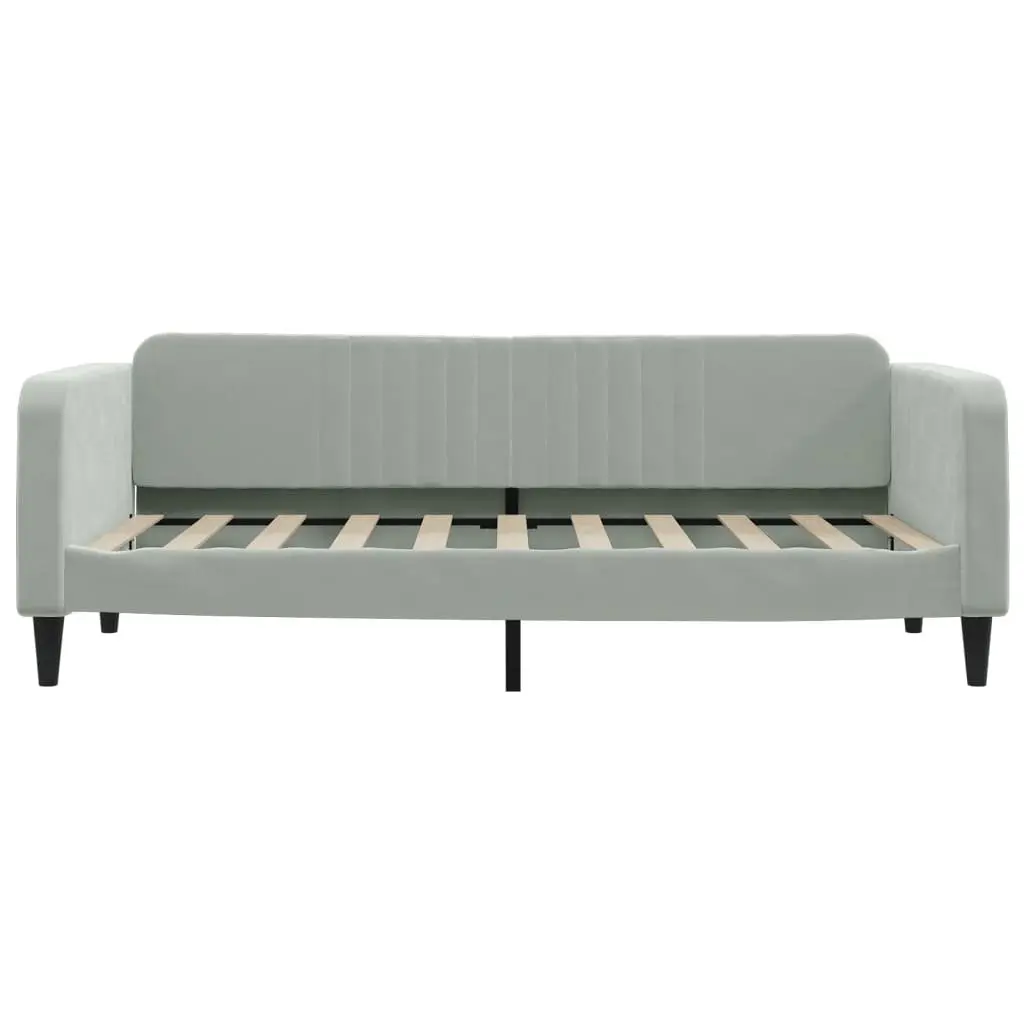 Daybed with Trundle and Drawers Storage Sofa Bed Grey 90x190 cm Velvet Wood Metal