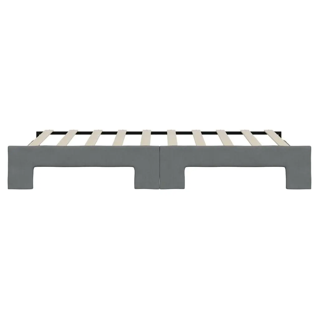 Daybed with Trundle Modern Grey 90x190 cm Wood and Metal Frame