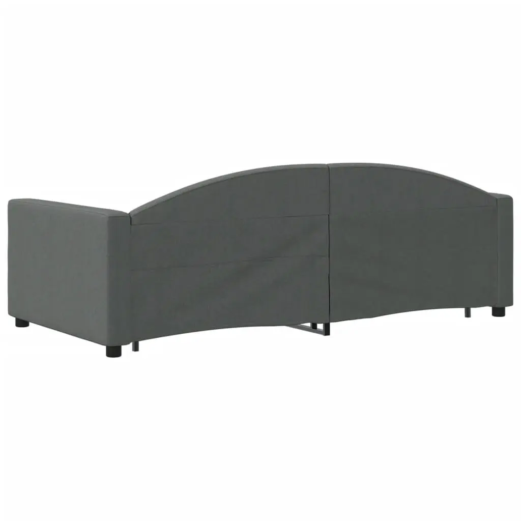 Daybed with Trundle Modern Grey 90x190 cm Wood and Metal Frame