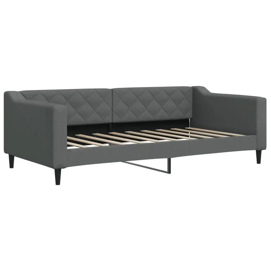 Daybed Sofa Bed Grey Modern Style 90x190cm Wood and Metal Frame with Trundle