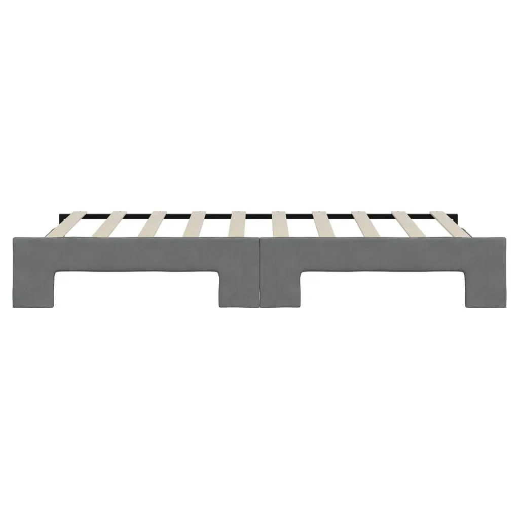 Daybed Sofa Bed Grey Modern Style 90x190cm Wood and Metal Frame with Trundle