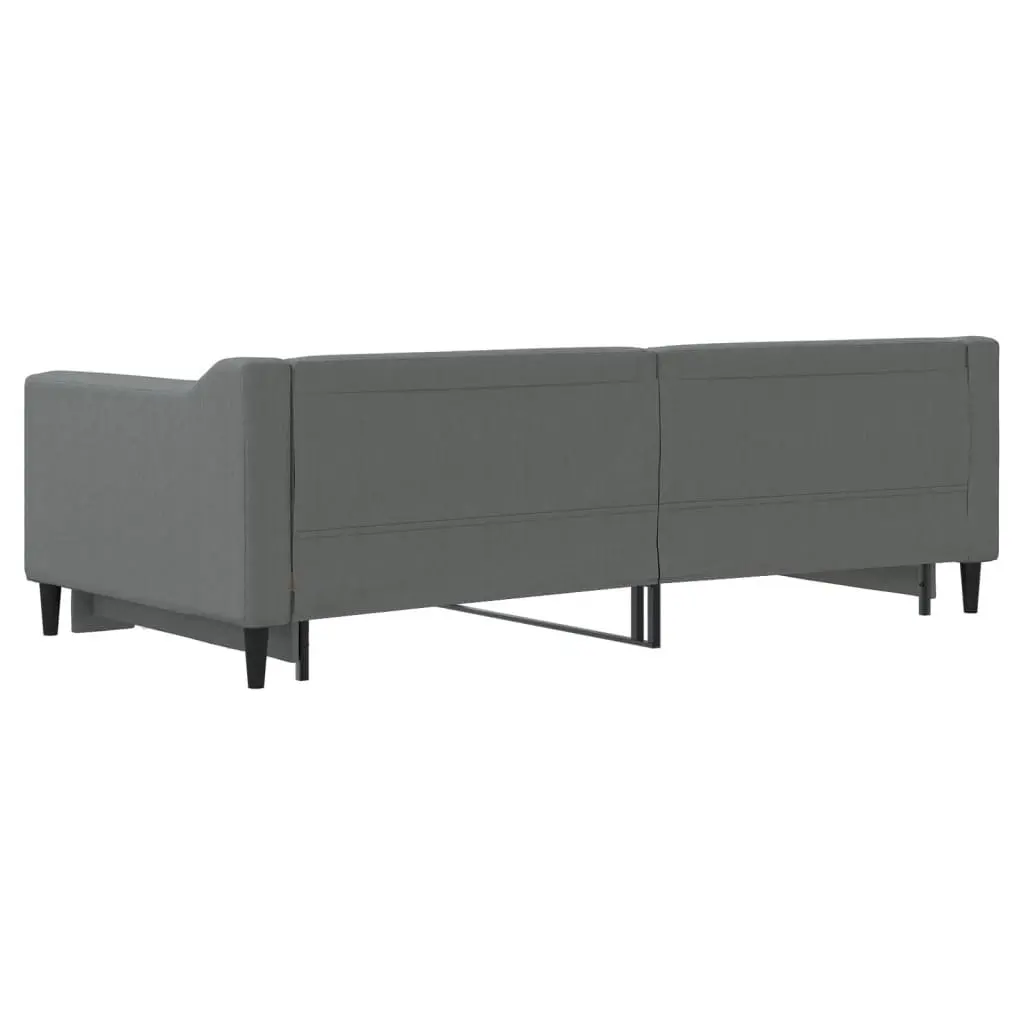 Daybed Sofa Bed Grey Modern Style 90x190cm Wood and Metal Frame with Trundle