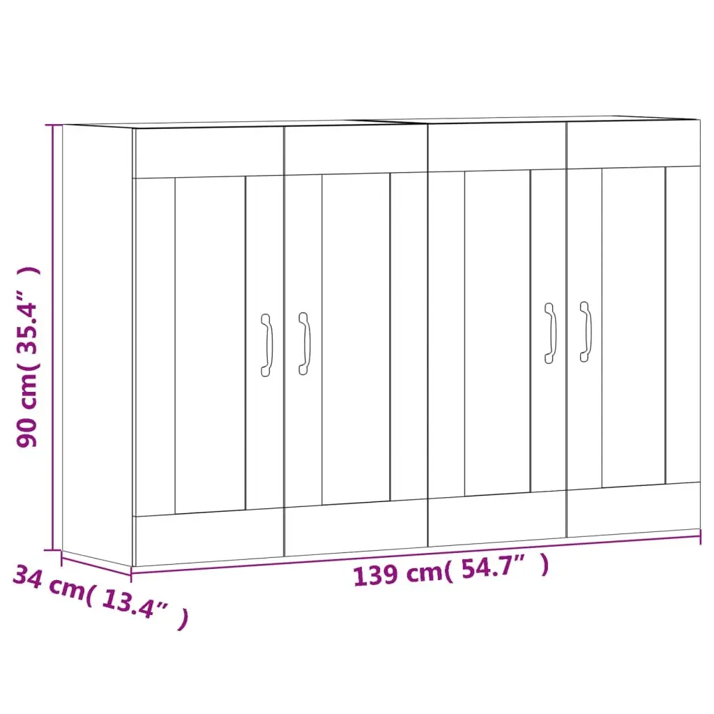 Wall Mounted Storage Cabinets 2 pcs White