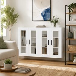Elegant Wall Mounted Storage Cabinets - 2 Piece Set