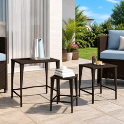 Set of 3 Brown Nesting Tables for Home & Patio