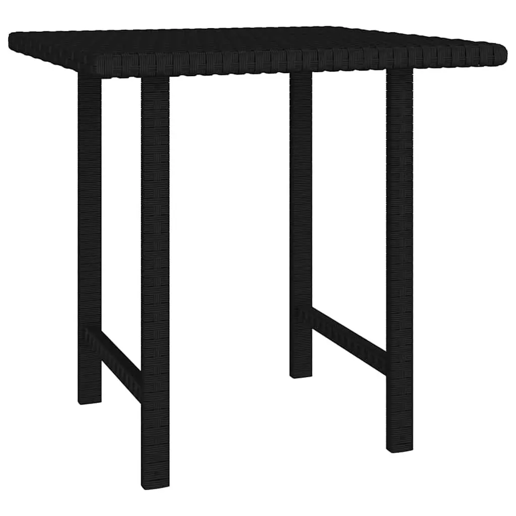 Side Tables Black PE Rattan Outdoor Garden Accent End Tables Set of 3