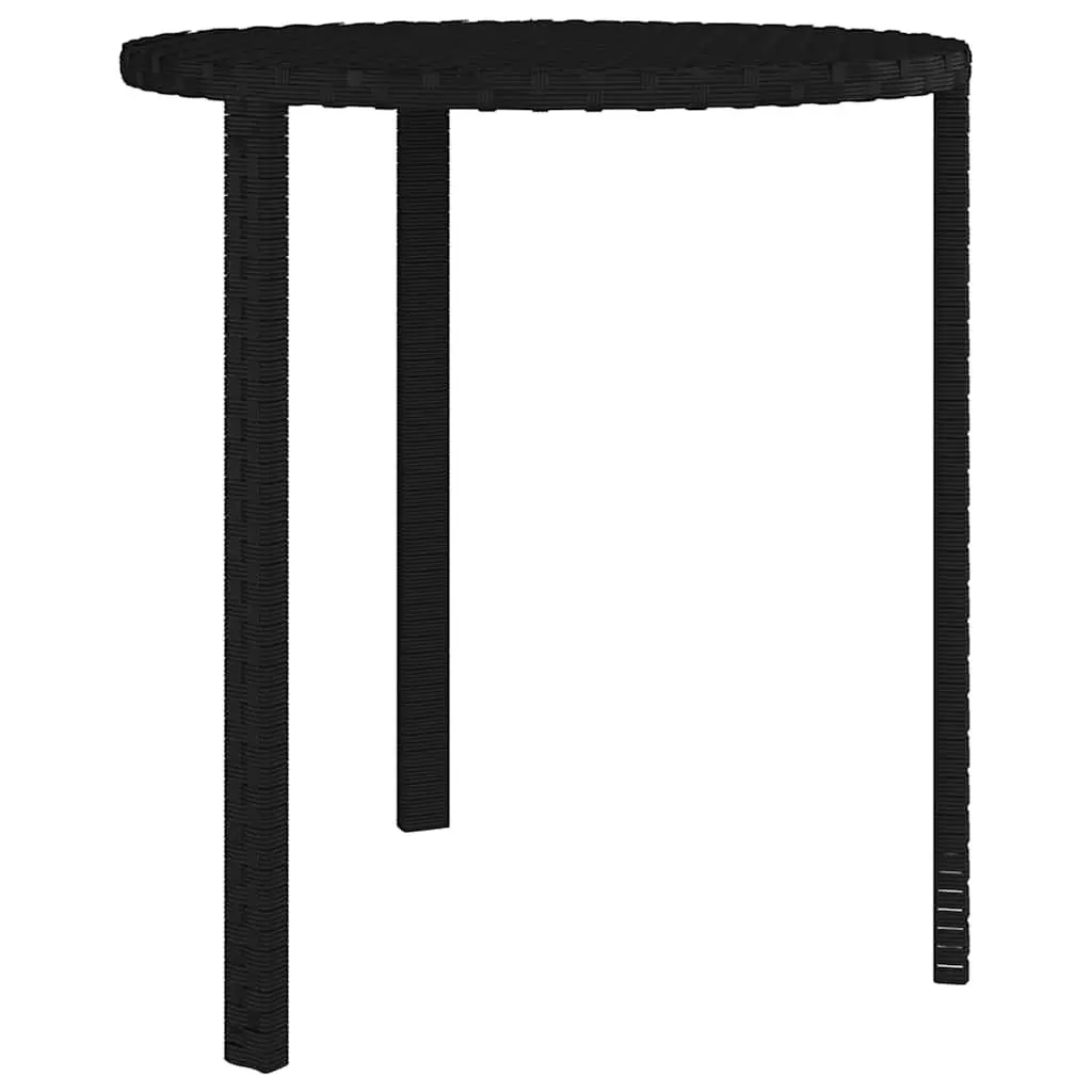Side Tables Black PE Rattan Outdoor Garden Accent End Tables Set of 3