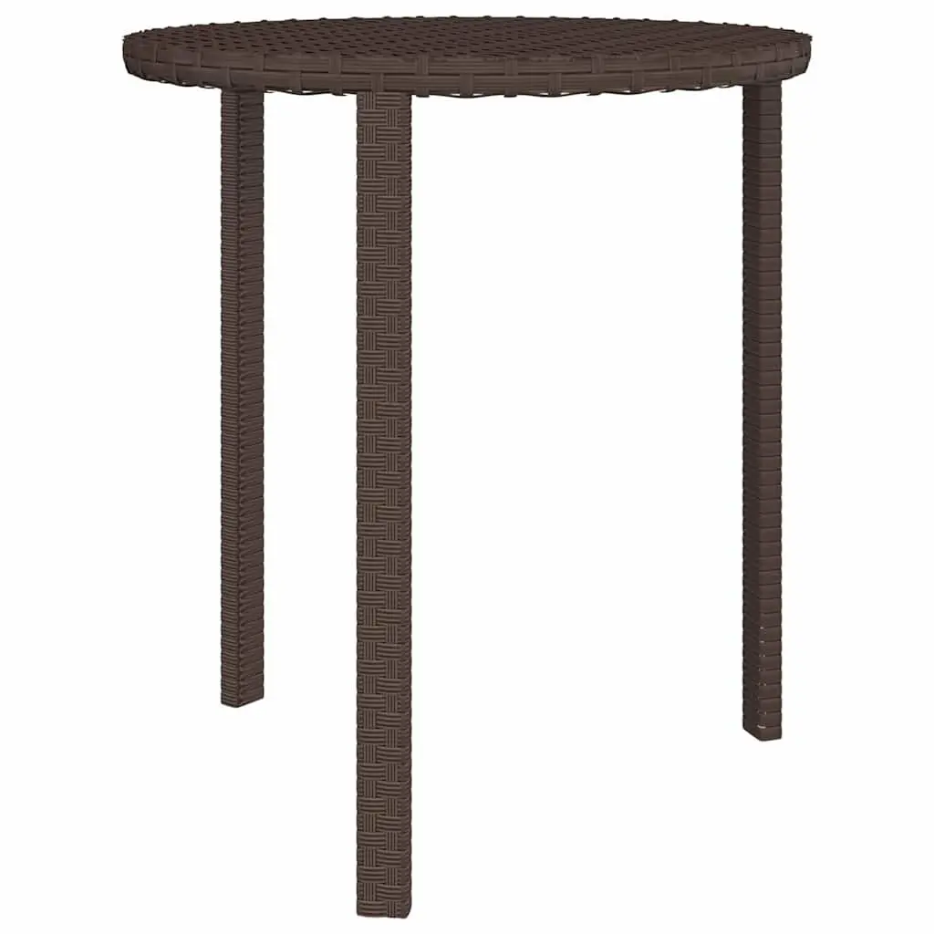 End Tables Set of 3 Brown Rattan Different Sizes Shapes Outdoor PE Rattan