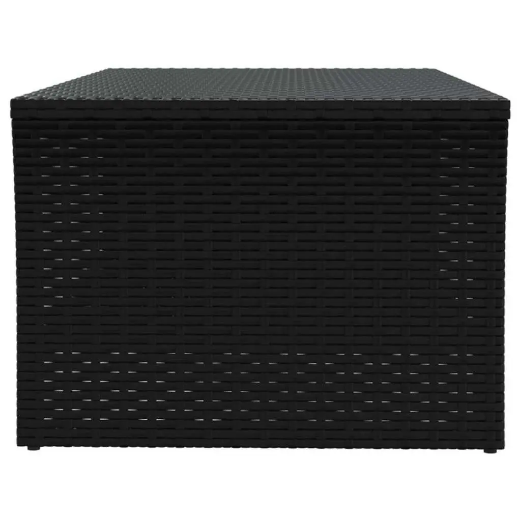 Coffee Table Black Outdoor Garden Patio Poly Rattan Steel Frame 100cm x 50cm x 40cm