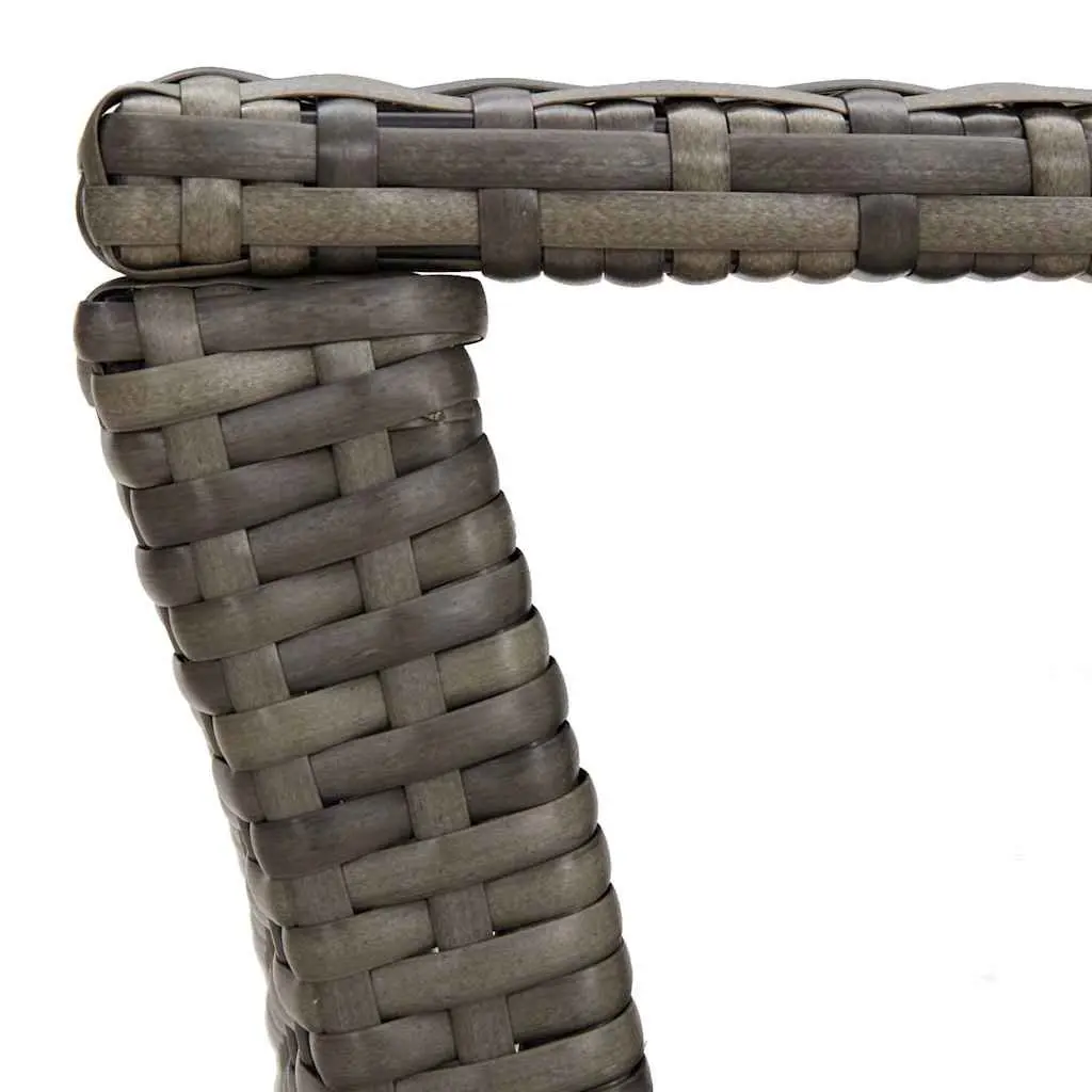 Grey Outdoor Coffee Table with Storage Shelf