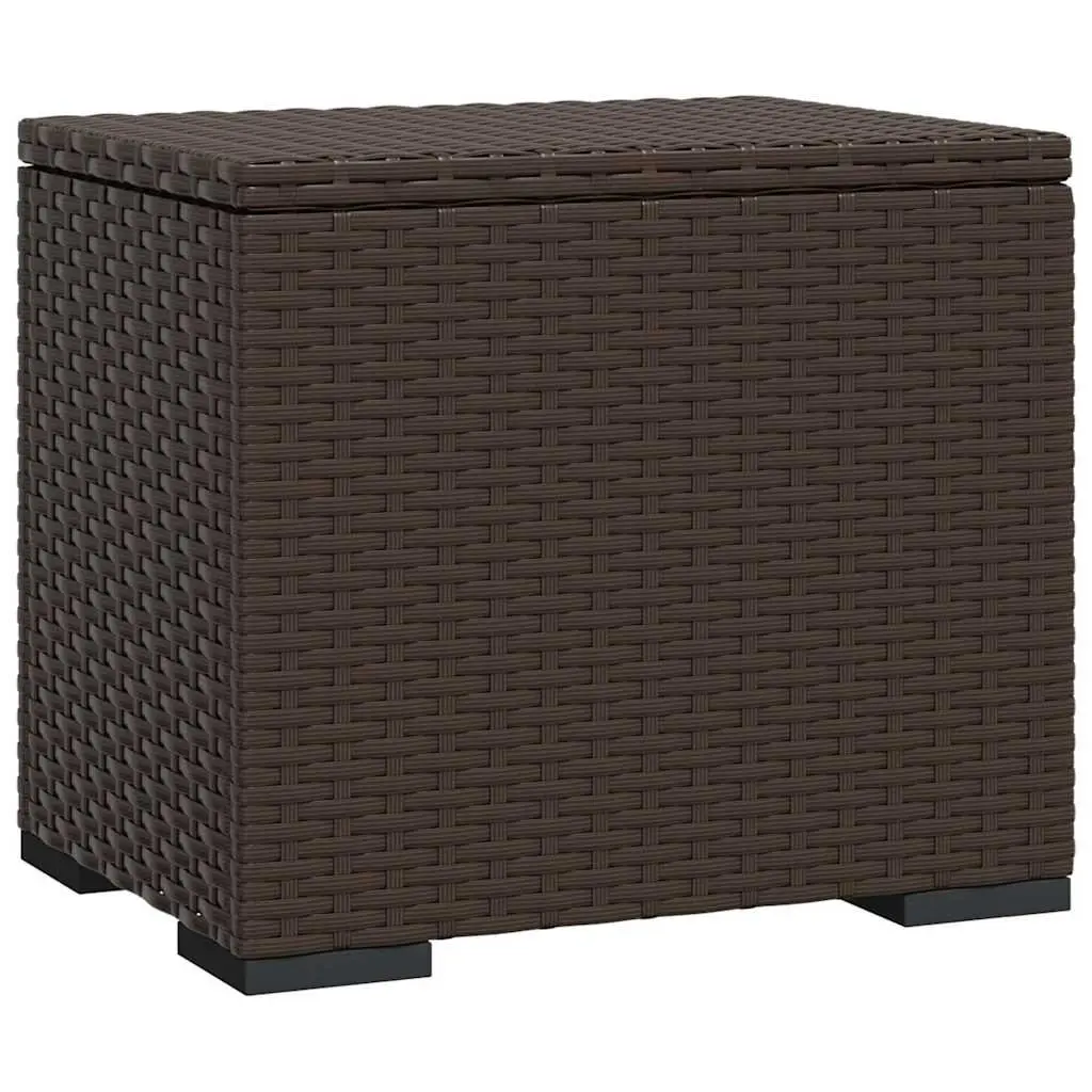 Outdoor Ottomans with Cushions 2 pcs Brown Poly Rattan Footrest Garden Seating