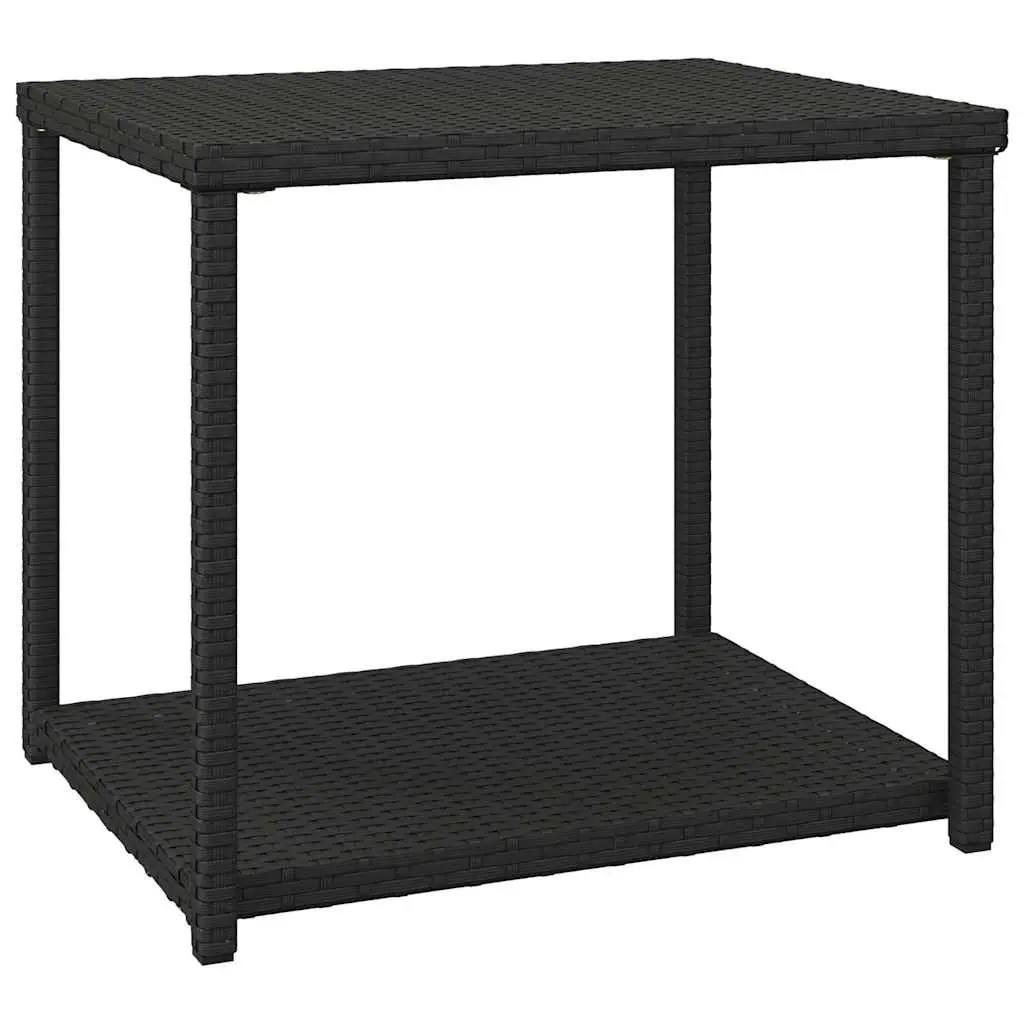 Side Table Black Poly Rattan 55x45x49cm Outdoor Indoor Accent End Table
