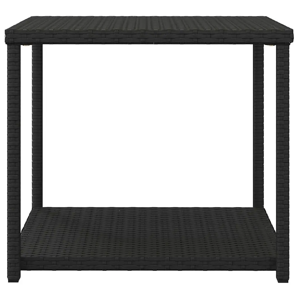 Side Table Black Poly Rattan 55x45x49cm Outdoor Indoor Accent End Table