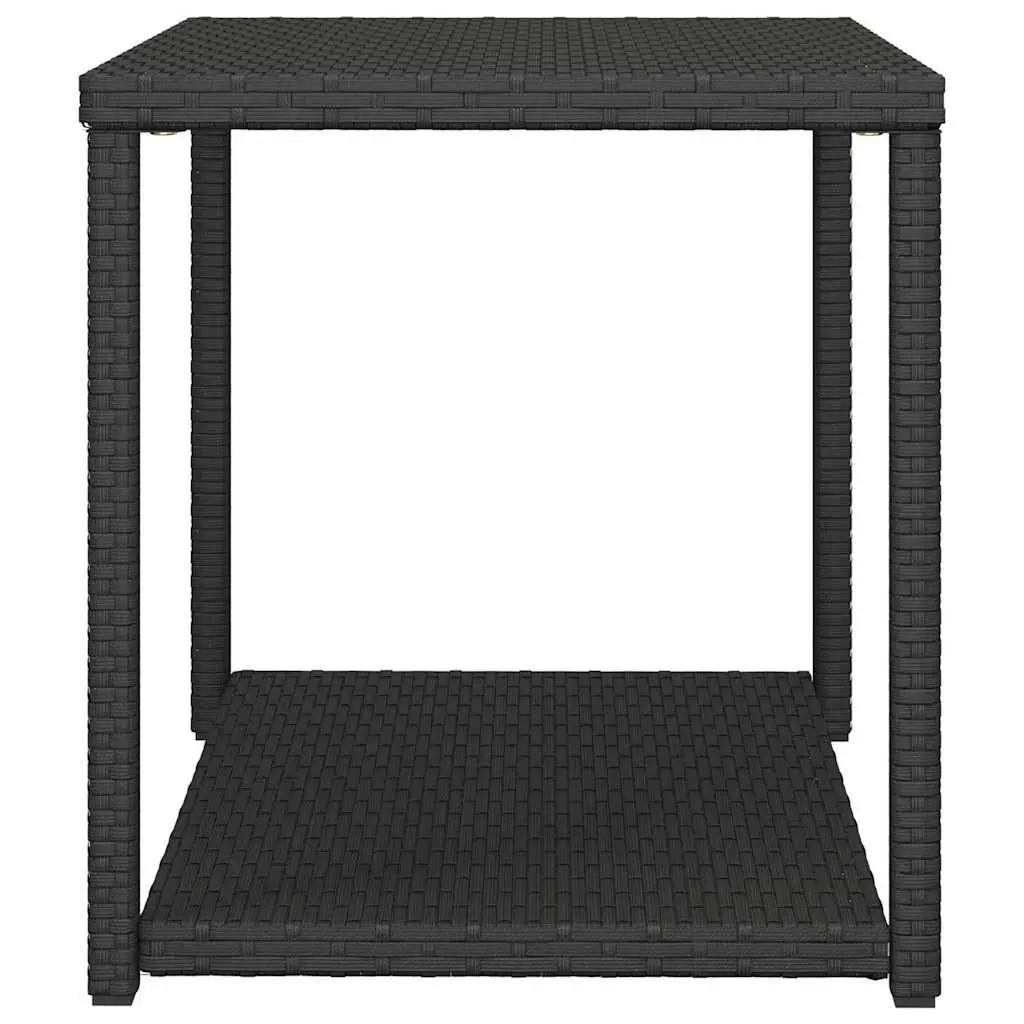 Side Table Black Poly Rattan 55x45x49cm Outdoor Indoor Accent End Table