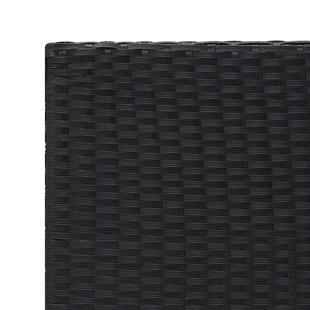 Side Table Black Poly Rattan 55x45x49cm Outdoor Indoor Accent End Table