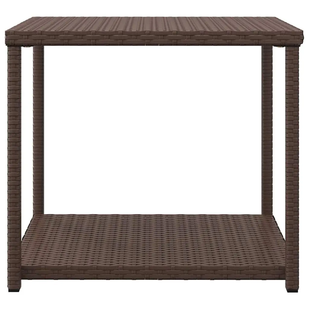 Side Table Brown 55x45x49 cm PE Rattan Outdoor Indoor Accent Table