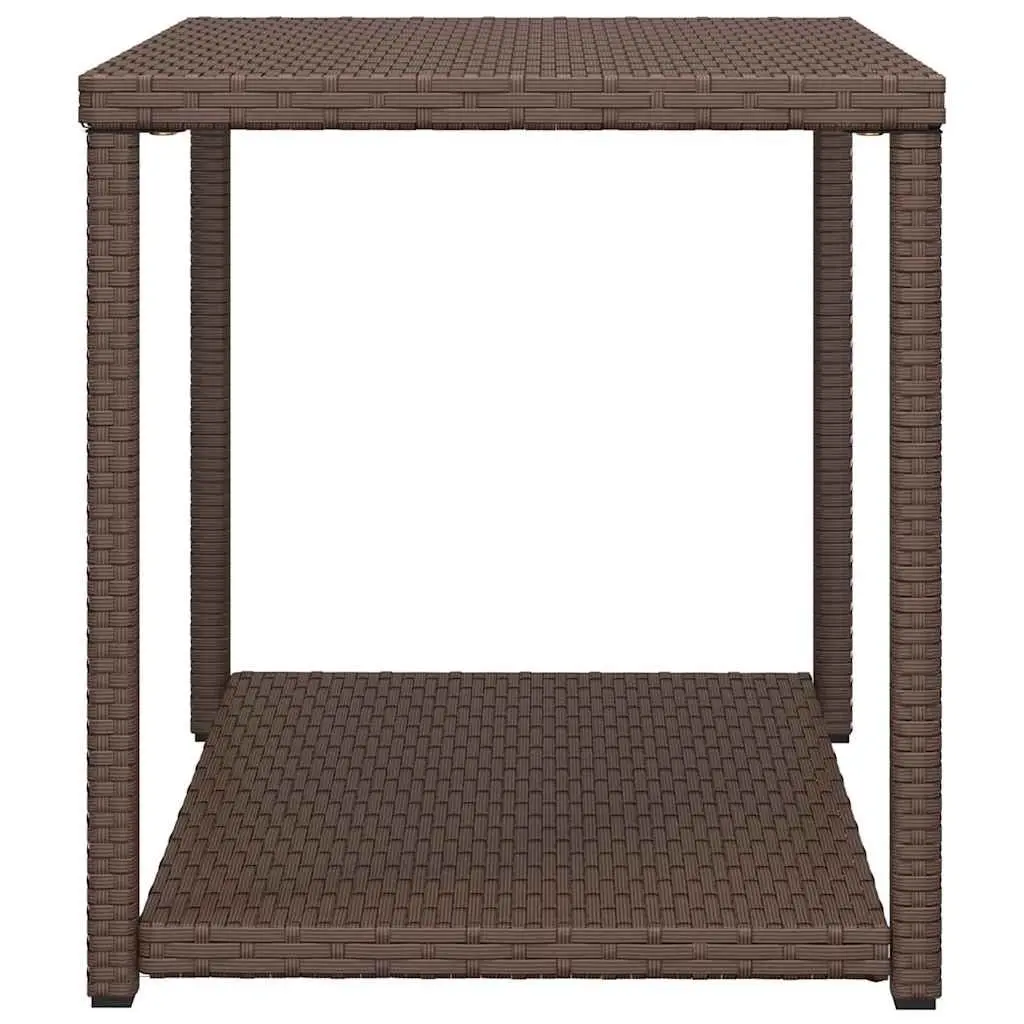 Side Table Brown 55x45x49 cm PE Rattan Outdoor Indoor Accent Table