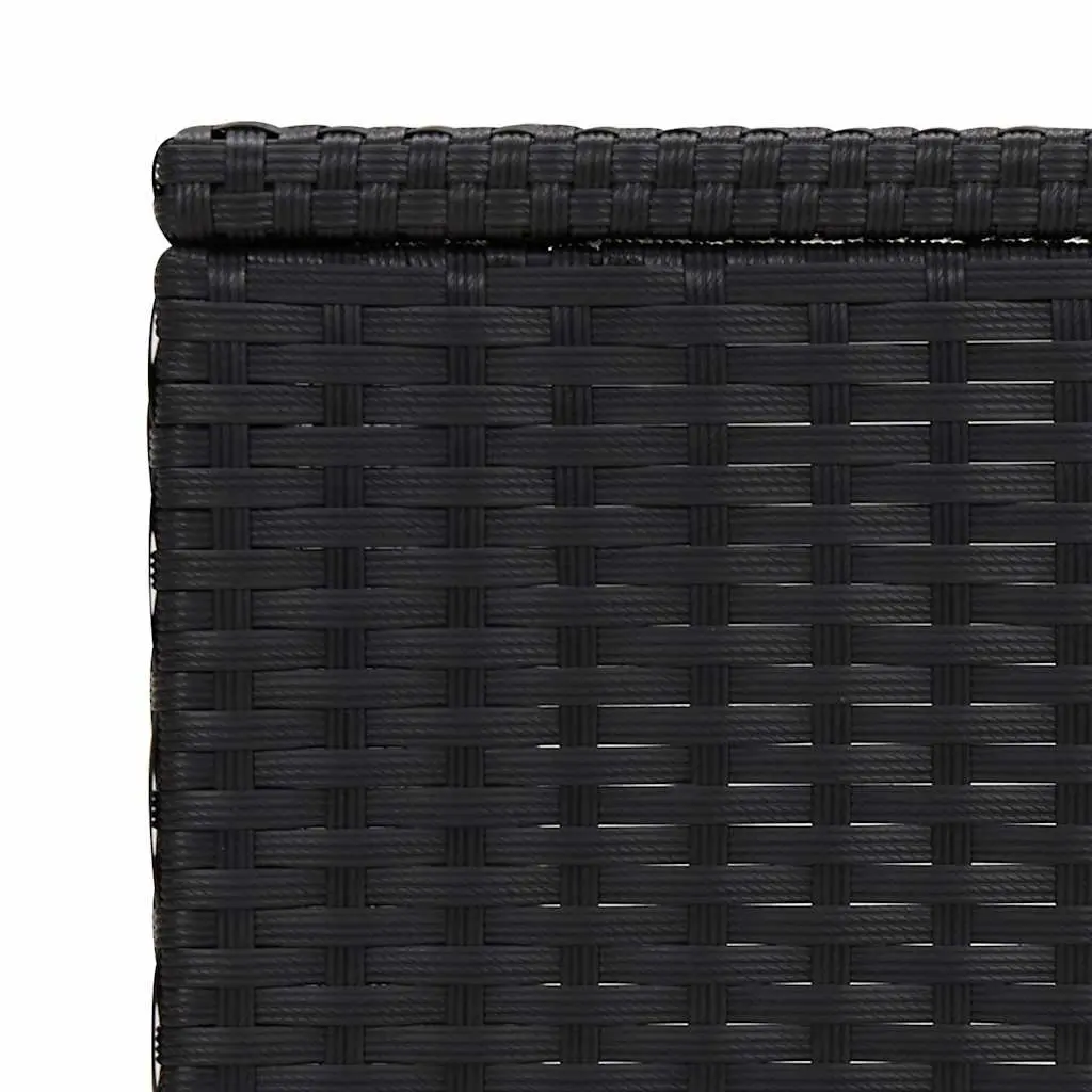 C Shaped Side Table Black 40 x 35 x 60 cm PE Rattan Weather Resistant Accent End Table