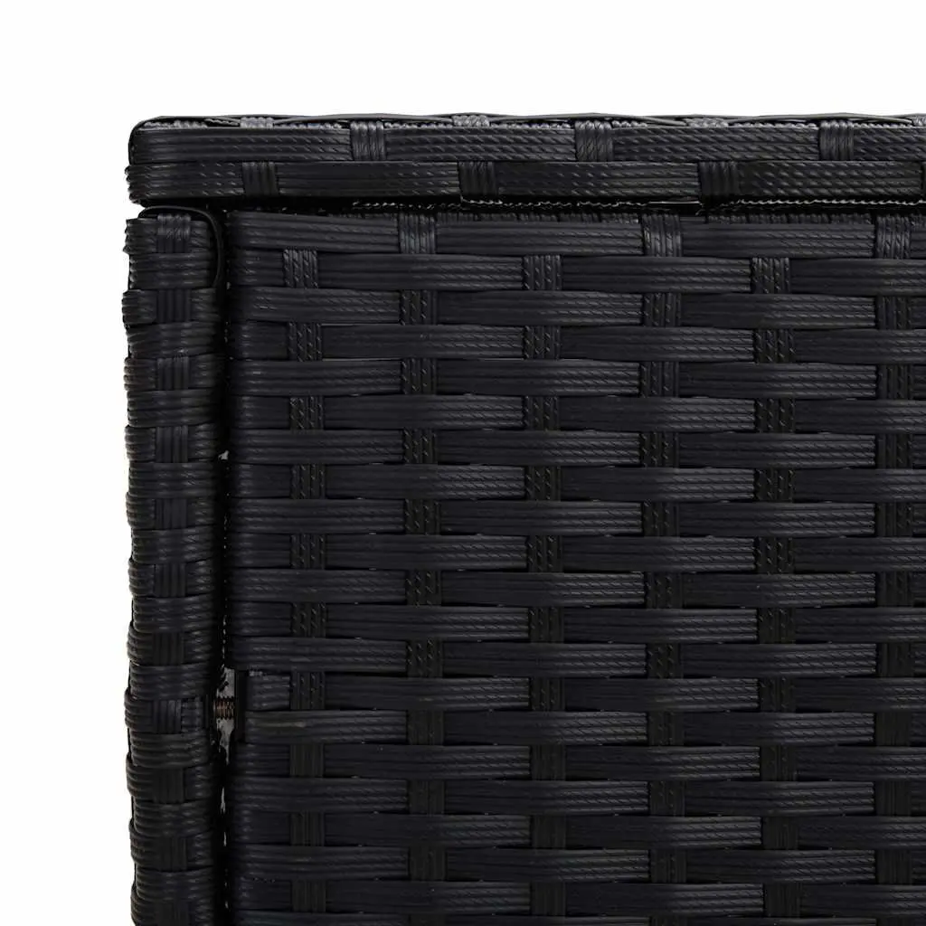 3-Piece Black Poly Rattan Nesting Tables Set