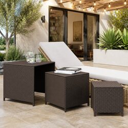 Brown Nesting Tables Set of 3 for Living Spaces