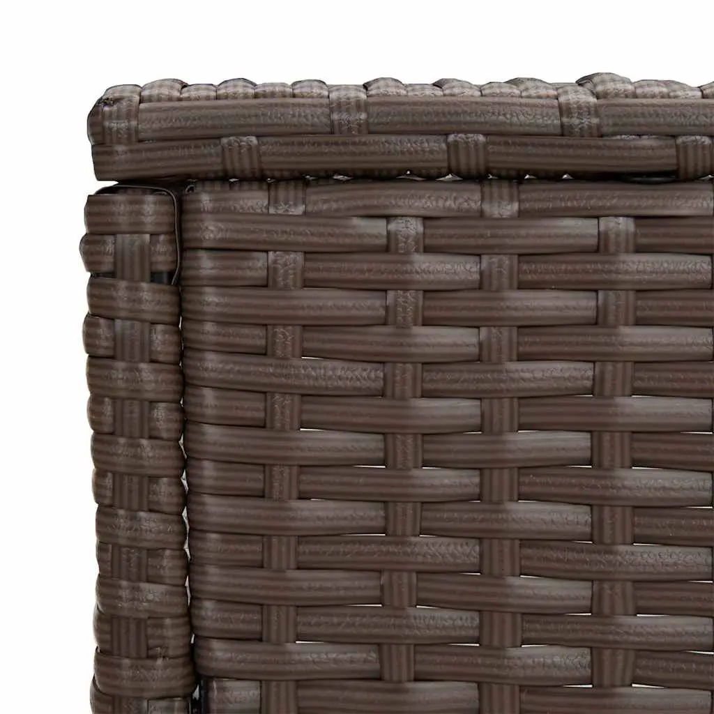 Nesting Tables Set Brown 3 Piece PE Rattan with Powder Coated Steel Frame