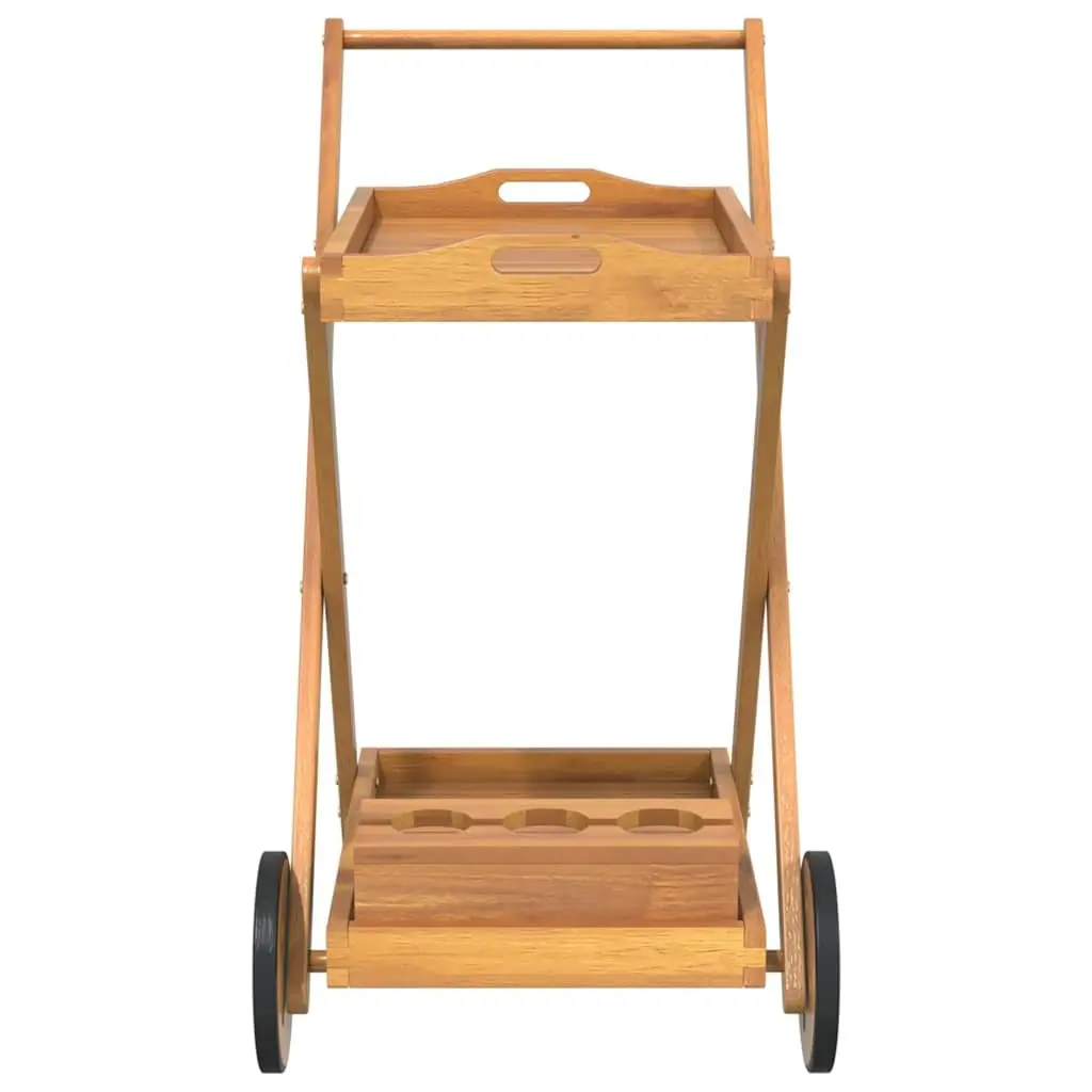 Solid Wood Acacia Tea Trolley with Wheels