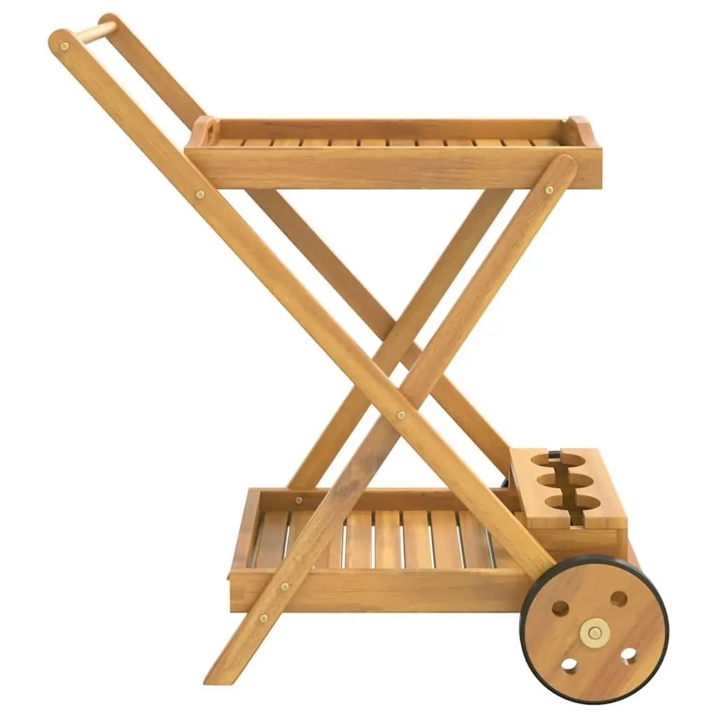 Solid Wood Acacia Tea Trolley with Wheels