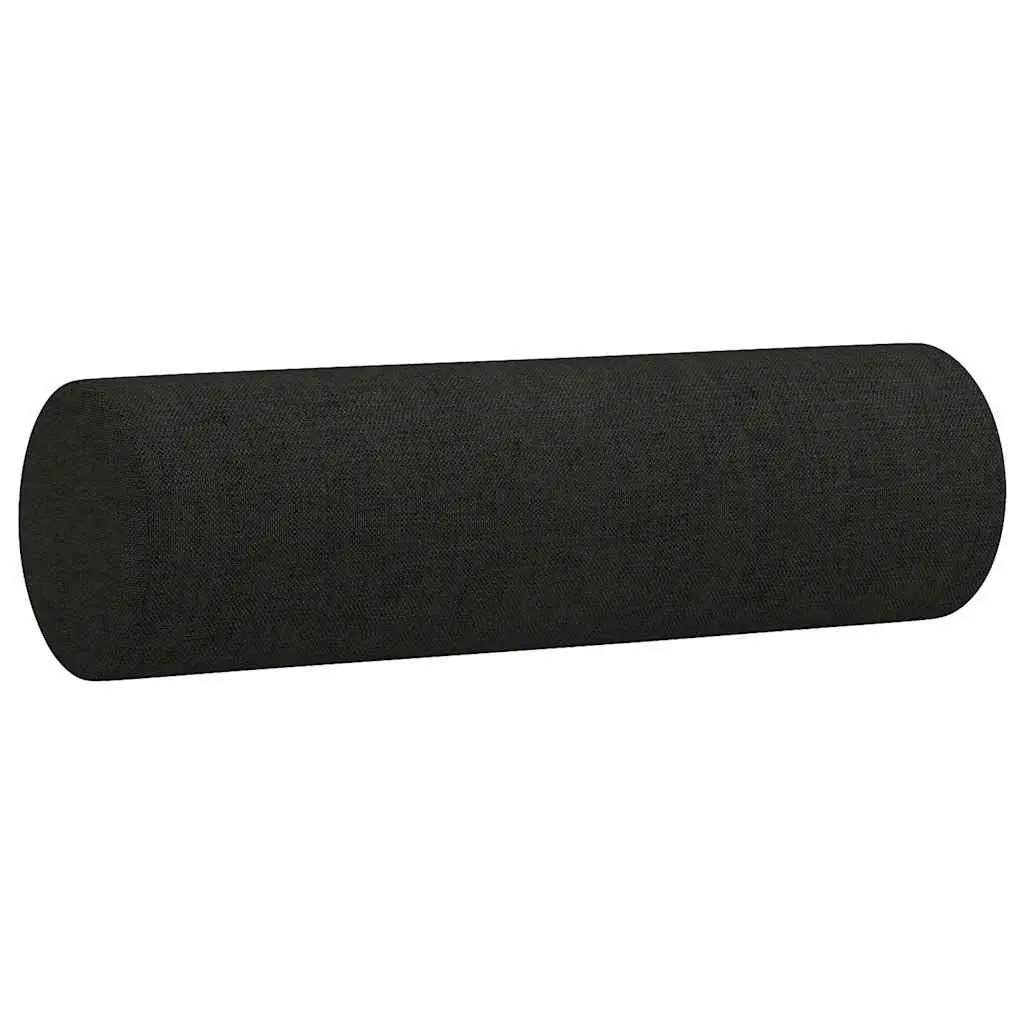 Black 2-Seater Sofa with Throw Pillows