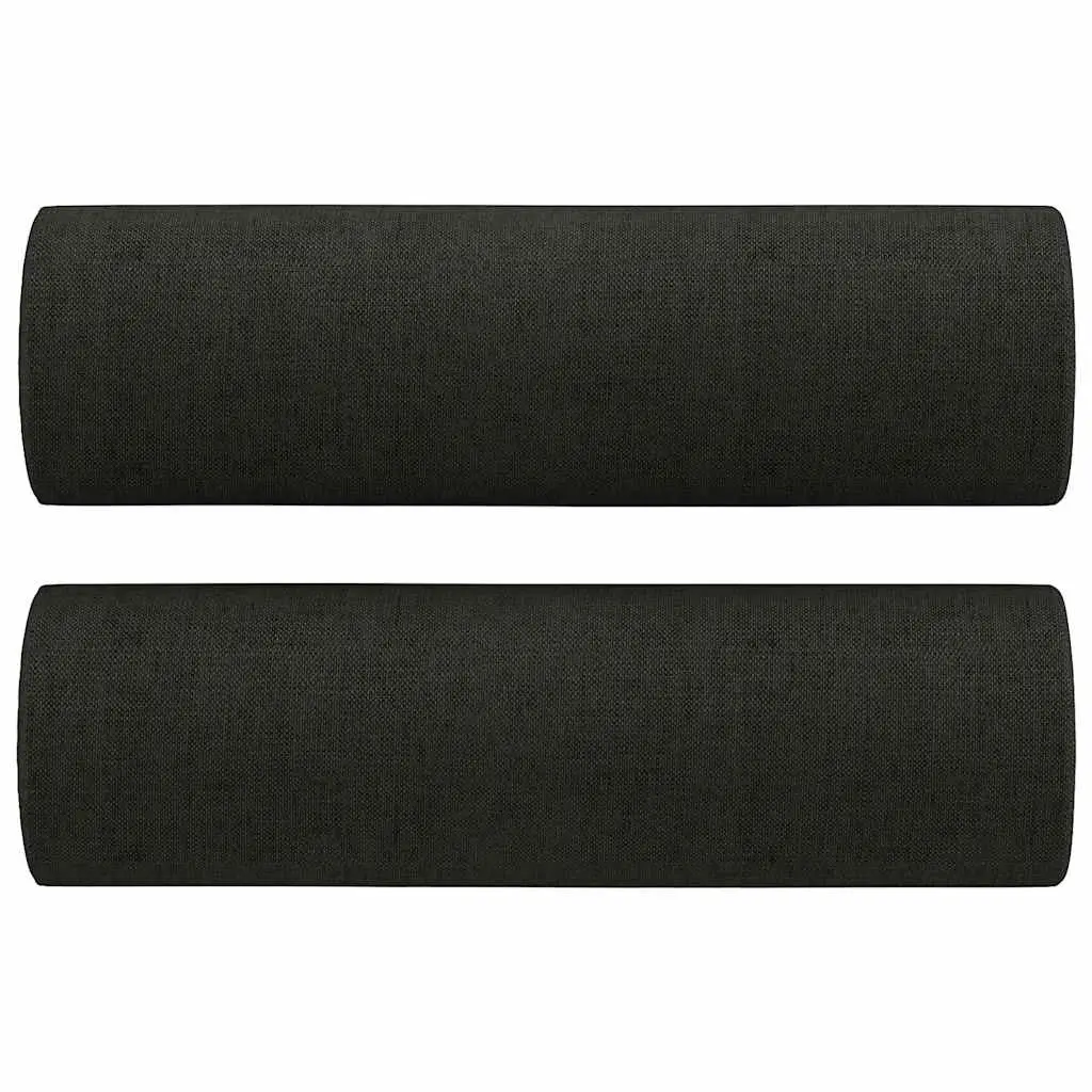 2-Seater Sofa Black Fabric Modern 140cm Living Room