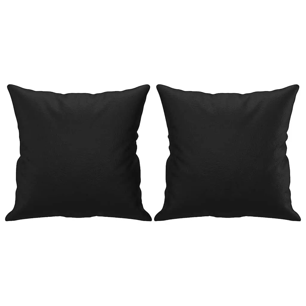 2-Seater Sofa Black Faux Leather 140cm Metal Frame
