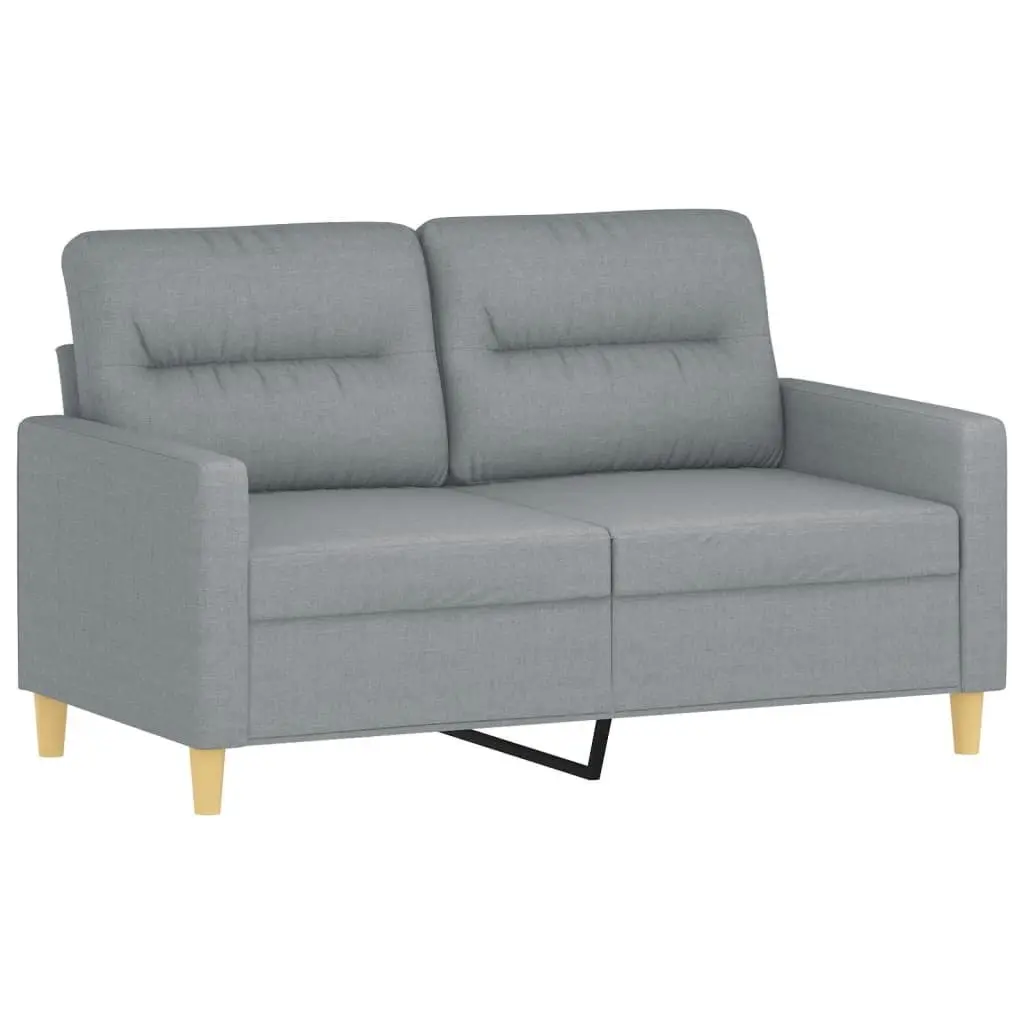 2-Seater Sofa Light Grey Fabric Modern Couch 120cm Metal Frame