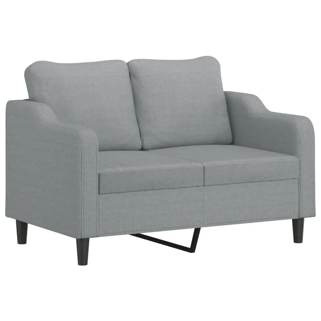 2-Seater Sofa with Throw Pillows Grey Fabric Lounge Couch Modern Design 120cm