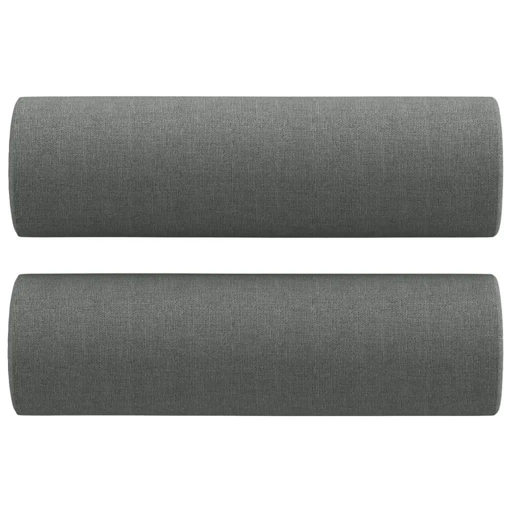 Grey Fabric 2-Seater Sofa with Throw Pillows 120cm