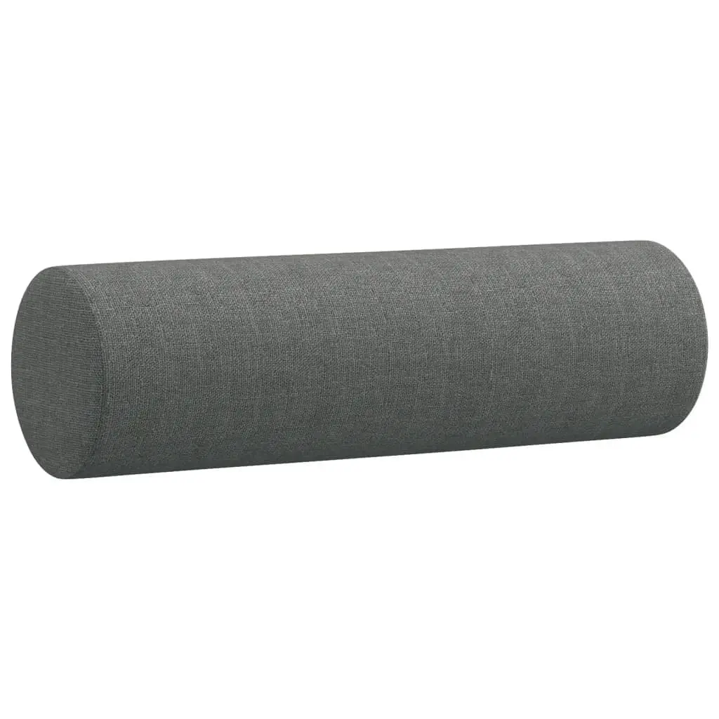 Grey Fabric 2-Seater Sofa with Throw Pillows 120cm
