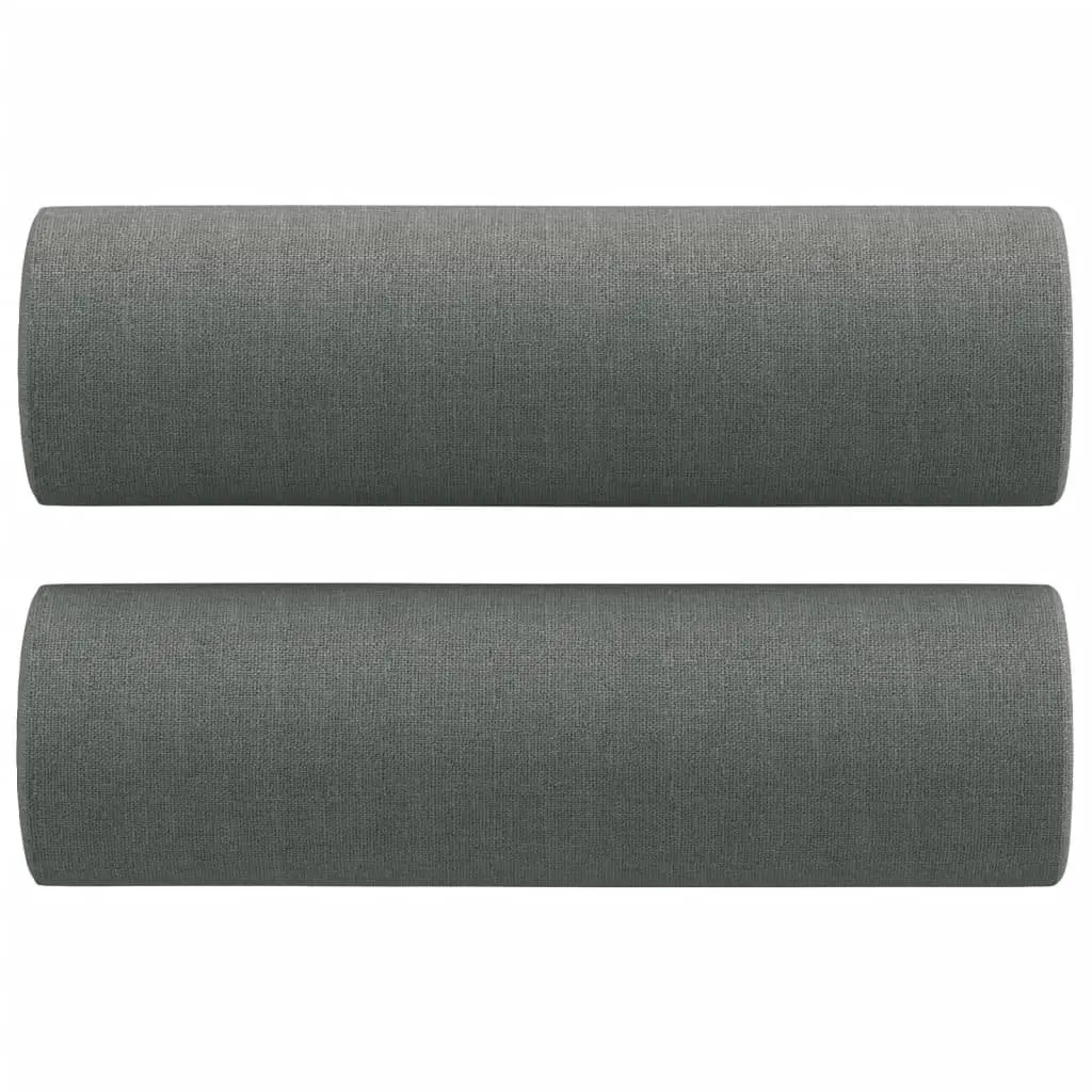 2-Seater Modern Lounge Sofa in Grey Fabric with Pillows