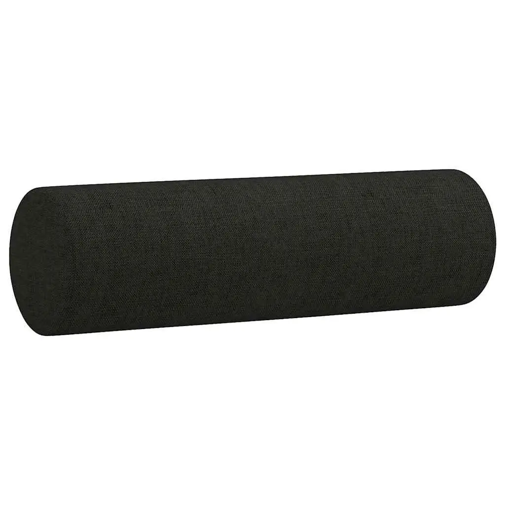 Black 2-Seater Sofa with Throw Pillows 140cm