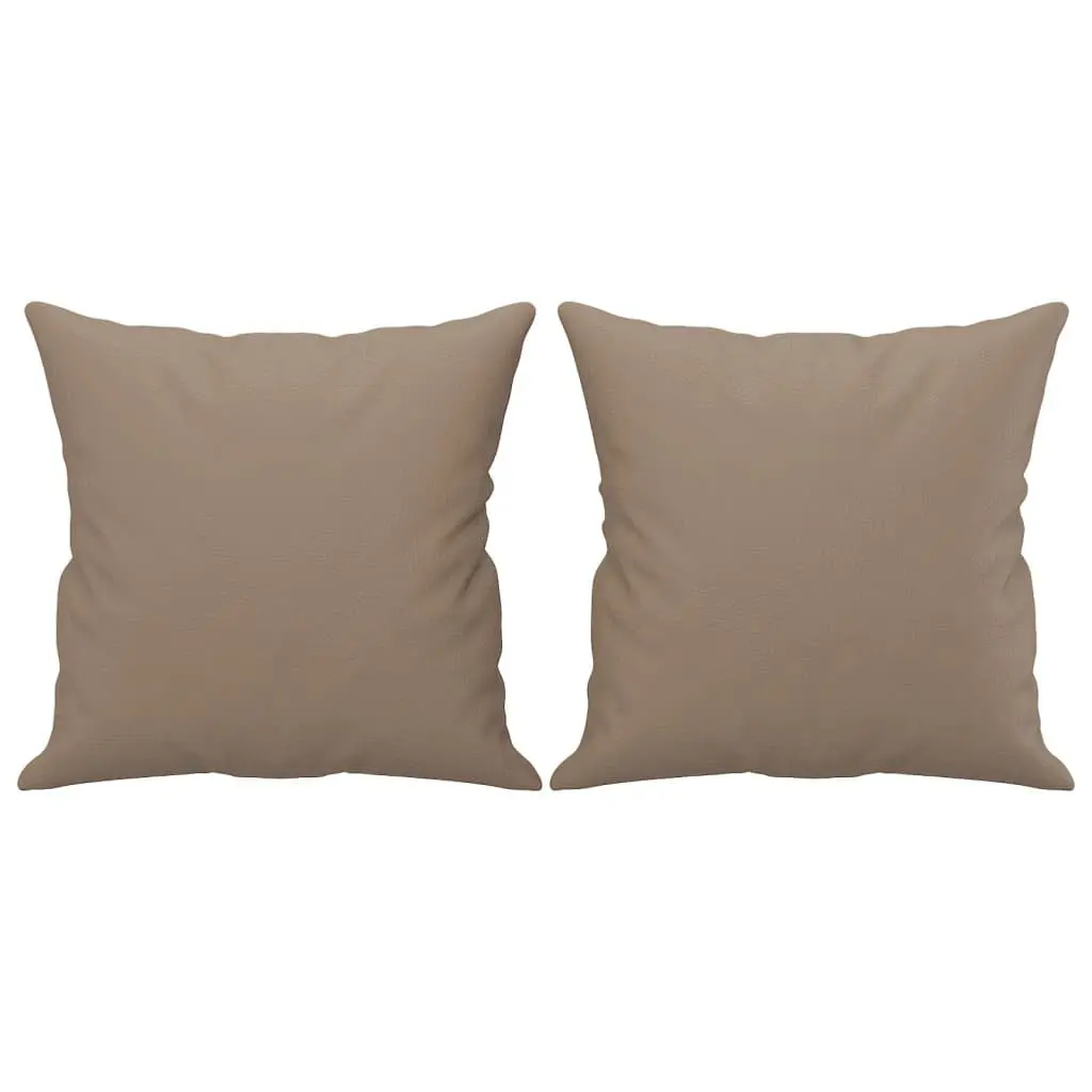 Brown Faux Leather 2-Seater Sofa with Throw Pillows