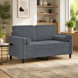 Grey Velvet 2-Seater Sofa for Stylish Living Spaces