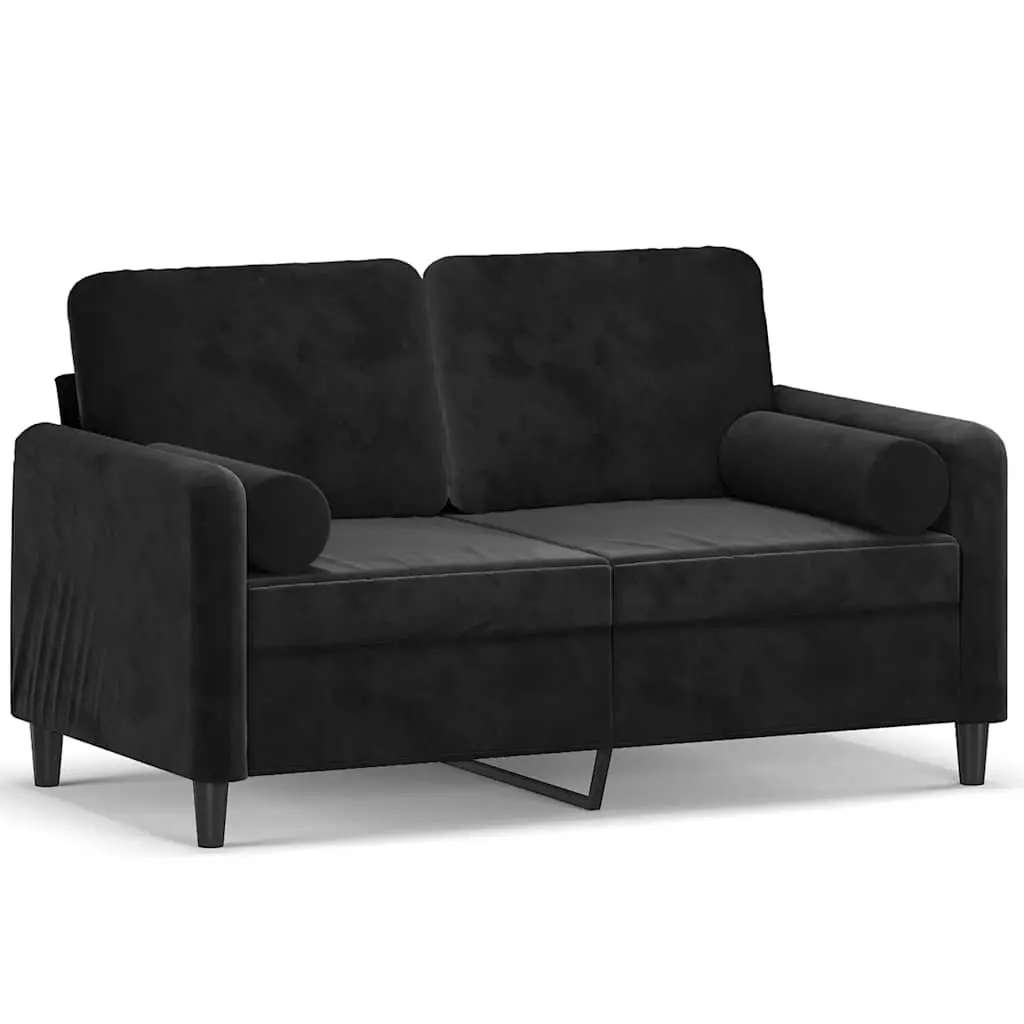 2-Seater Sofa Black 120cm Velvet Modern Couch