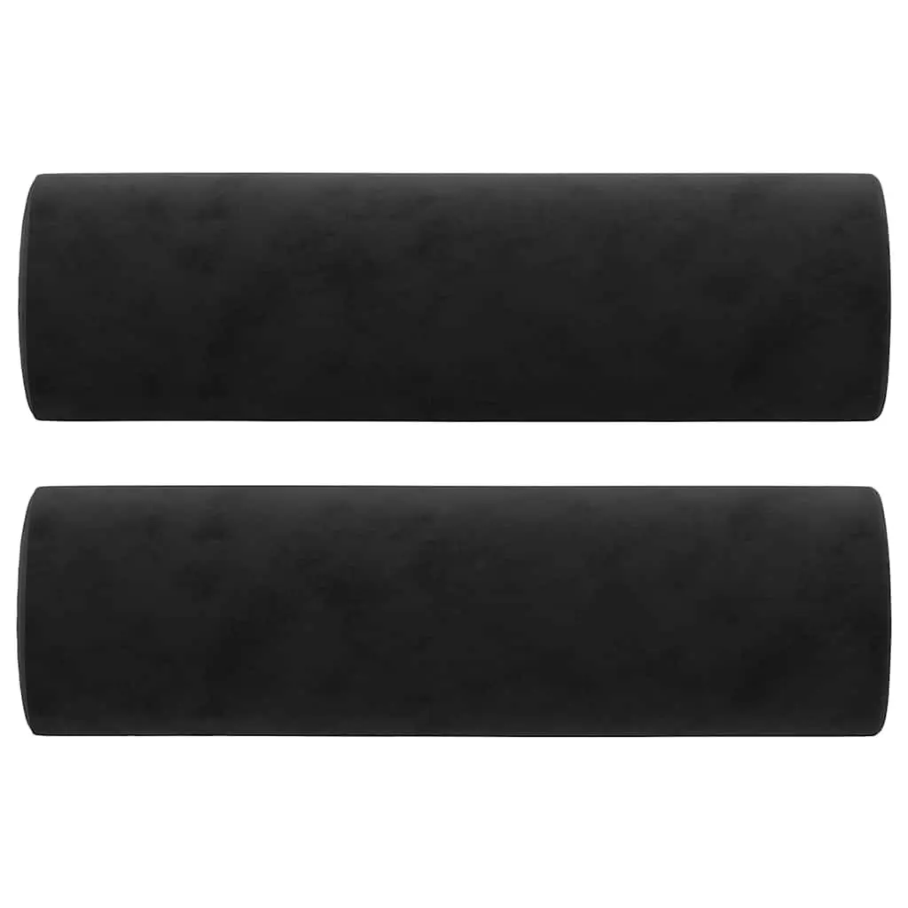 3-Seater Sofa Black Velvet 180cm Modern Lounge Couch