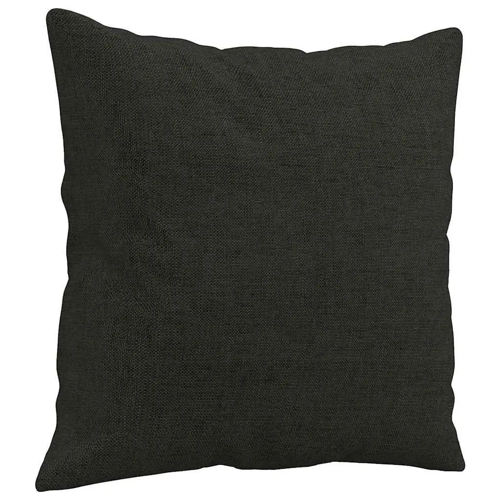Black Fabric 2-Seater Sofa with Throw Pillows 120cm