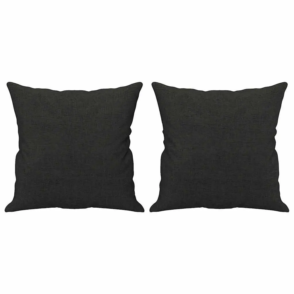 3-Seater Sofa Modern Design Black Fabric Lounge Couch with Throw Pillows 180cm