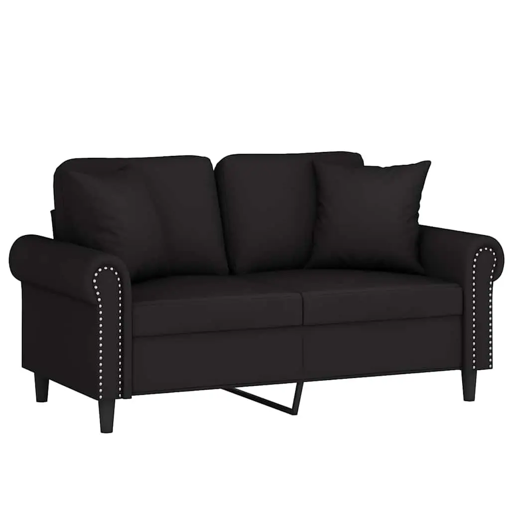 2-Seater Sofa Black Velvet 120cm Modern Couch
