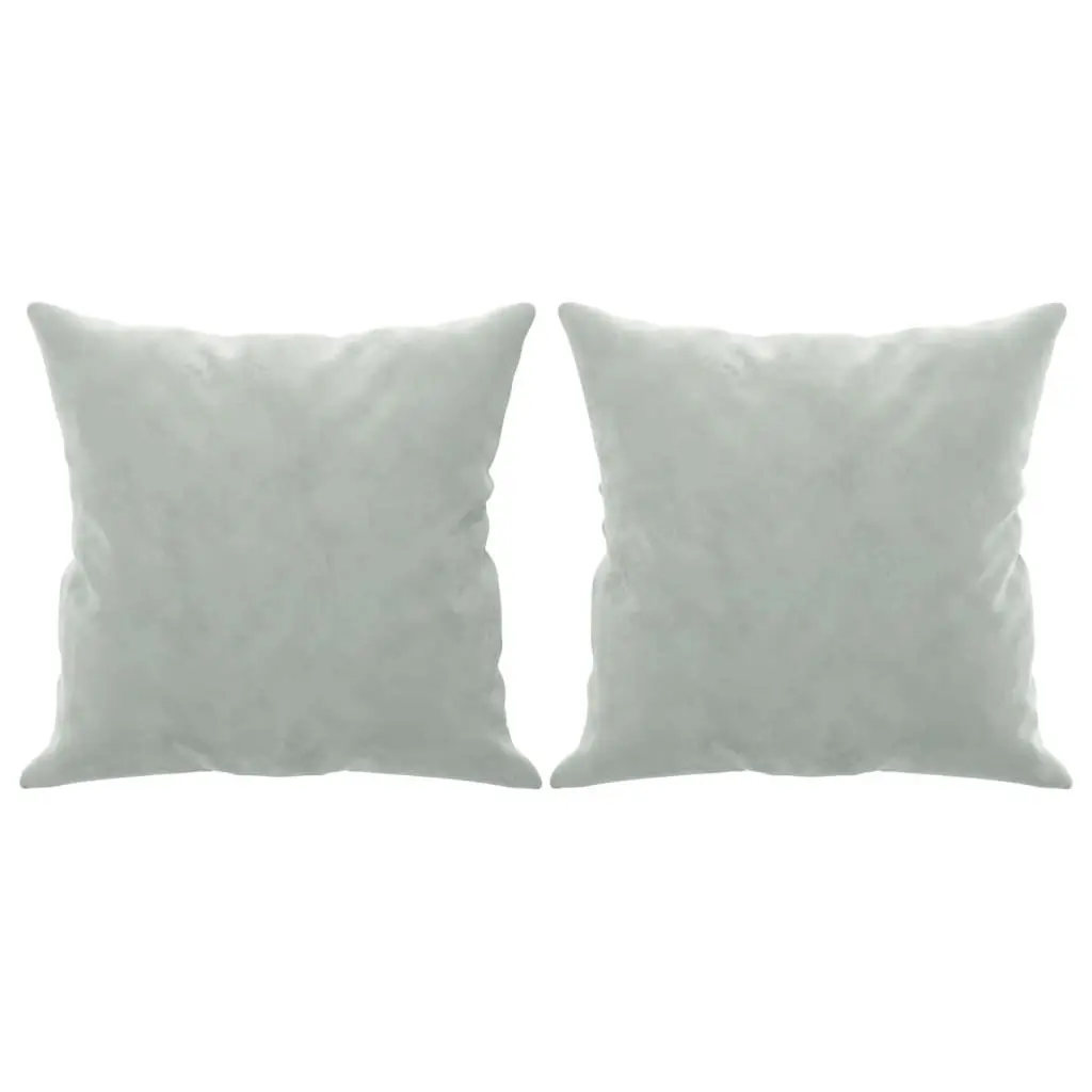 3-Seater Sofa Light Grey Velvet 180cm Metal Frame with Throw Pillows