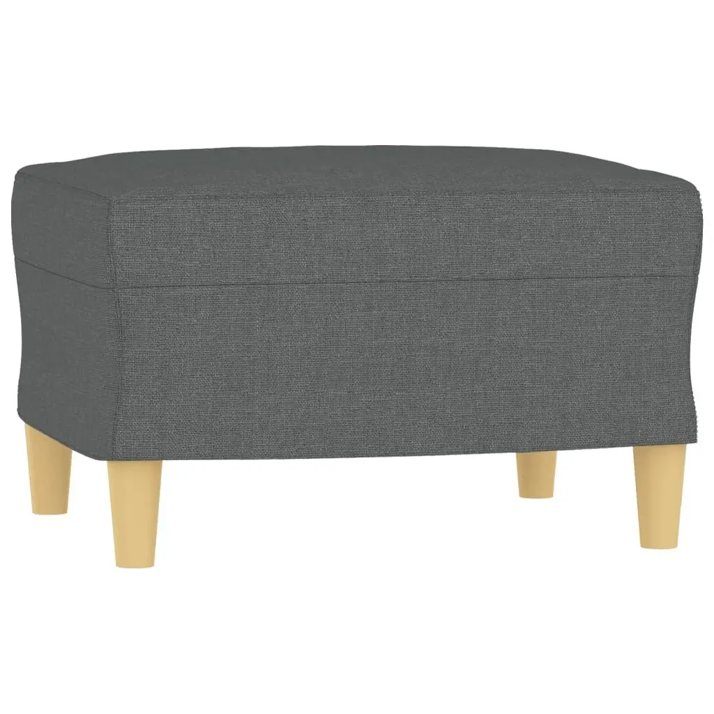 Grey Fabric Armchair with Footstool for Living Rooms