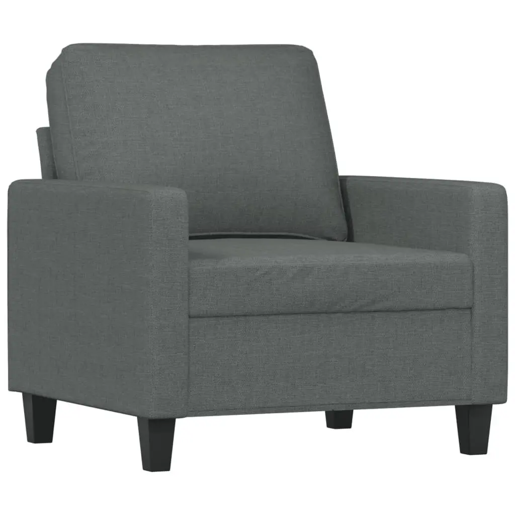 Grey Fabric Armchair with Matching Footstool