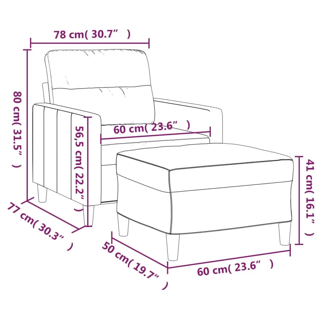 Grey Fabric Sofa Chair with Footstool for Relaxation