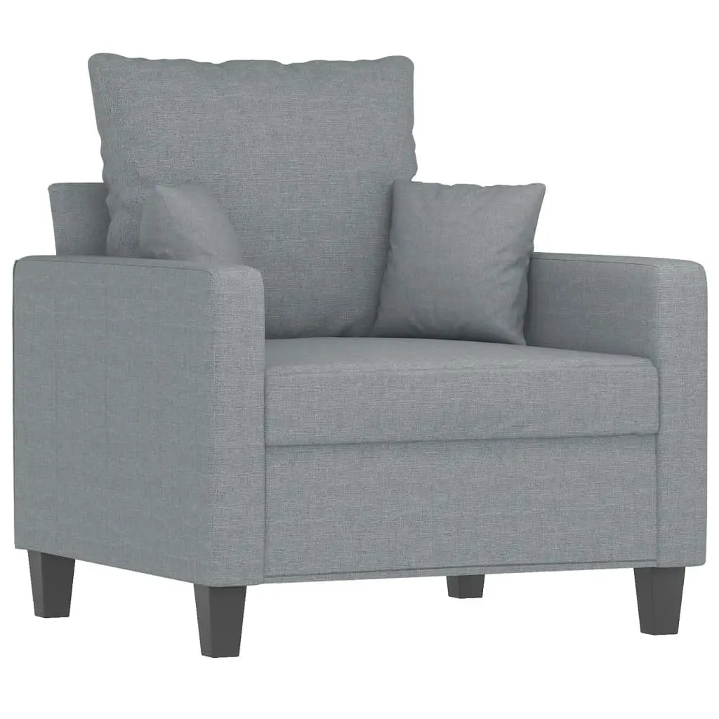 Grey Fabric Lounge Chair with Footstool for Comfort